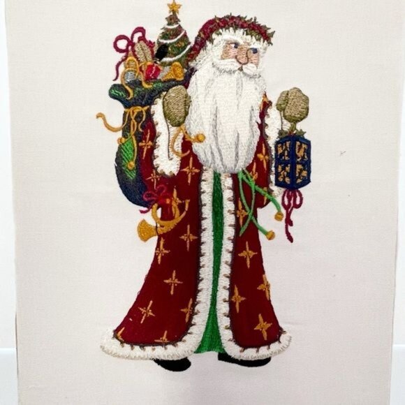 Santa Claus Embroidered Picture Christmas Stitch Handmade Wall Decor - Picture 3 of 6